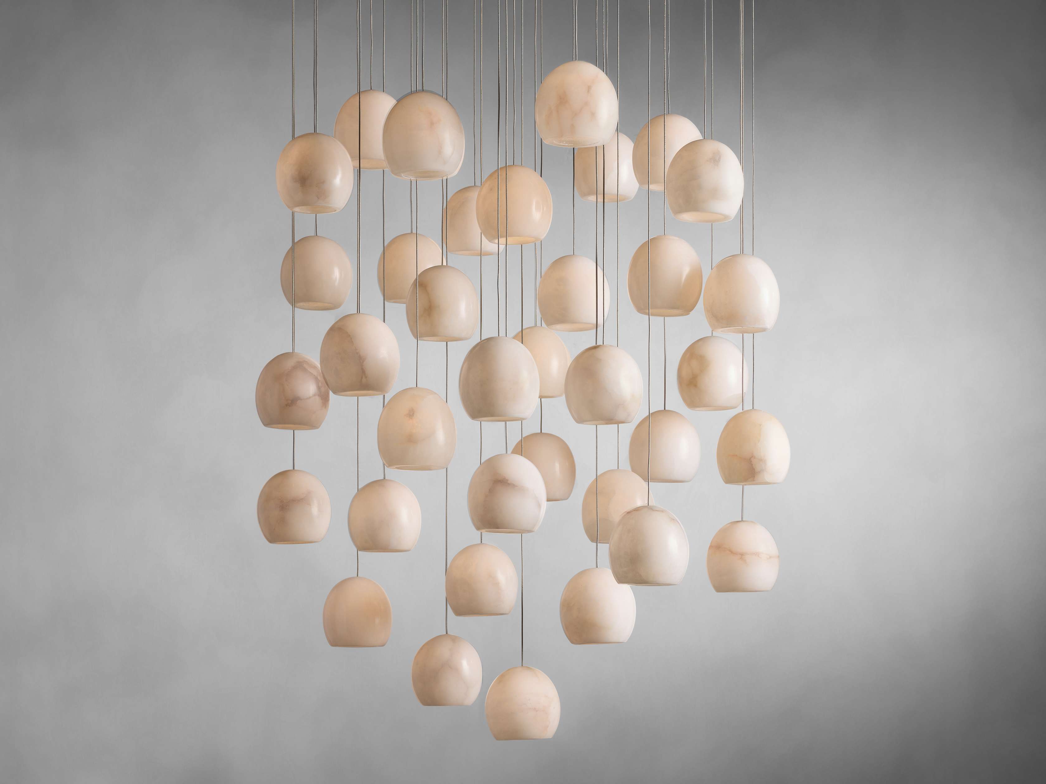 Maeva Round Alabaster Chandelier 13'' 21'' 36''