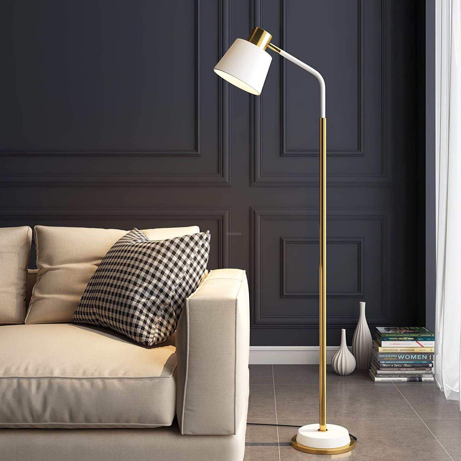 Emmental Floor Lamp ∅ 17.3″ - Gold&Black, Gold&White-1-Luxehomezone