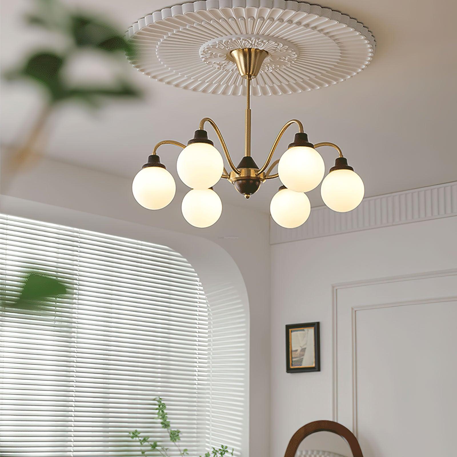 Solid Wood Magic Bean Chandelier with 4/6/8 heads - Bend, Marshmallow Chandelier-1-Luxehomezone
