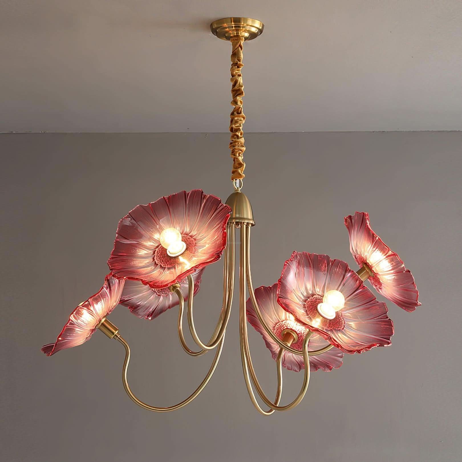 Lotus Leaf Glass Chandelier ∅ 35.4″ - Luxehomezone