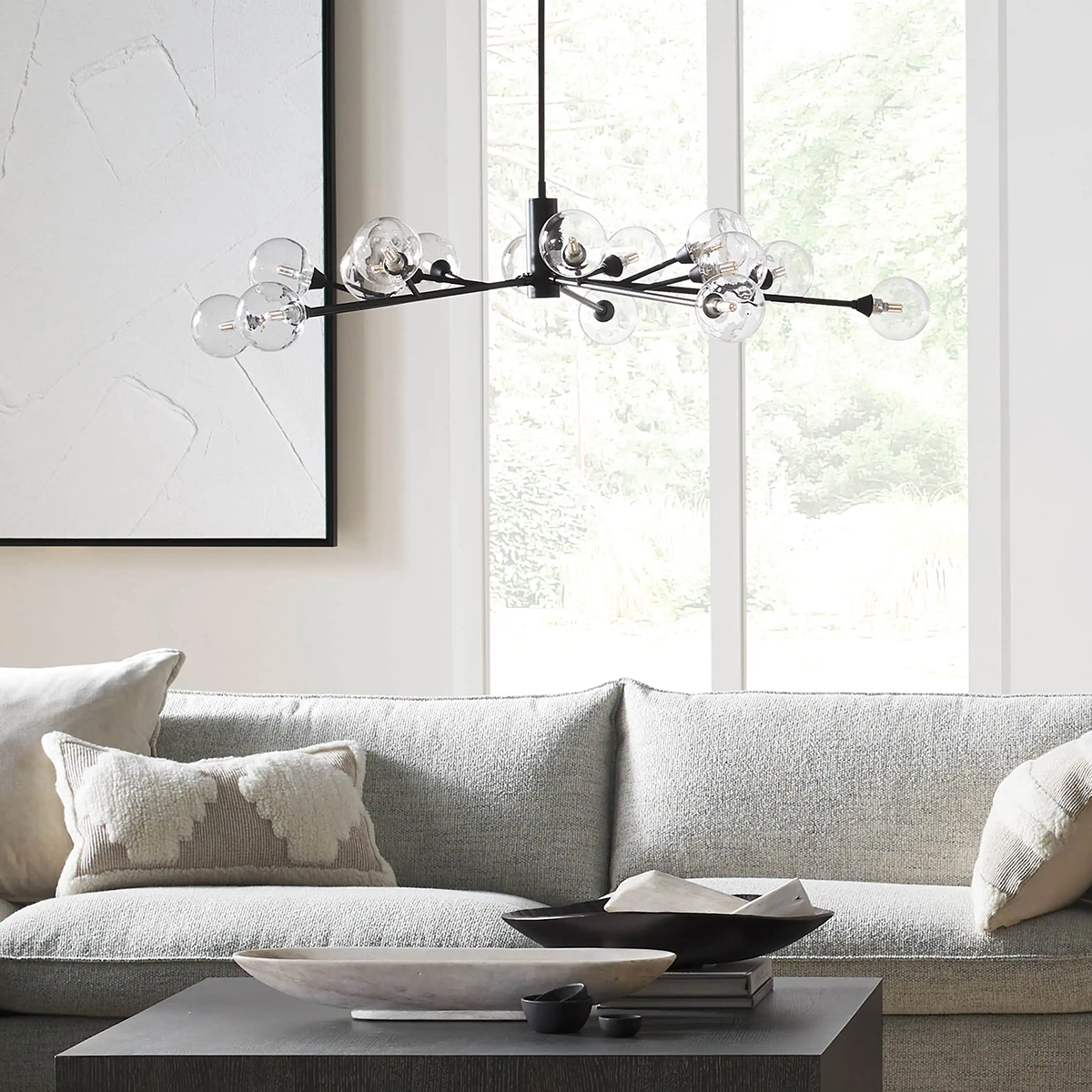 Moder Apollo Glass Ball Round Chandelier - 36¡å, All Products, Chandelier, Glass, Moder Apollo Series- Chandelier1-Luxehomezone