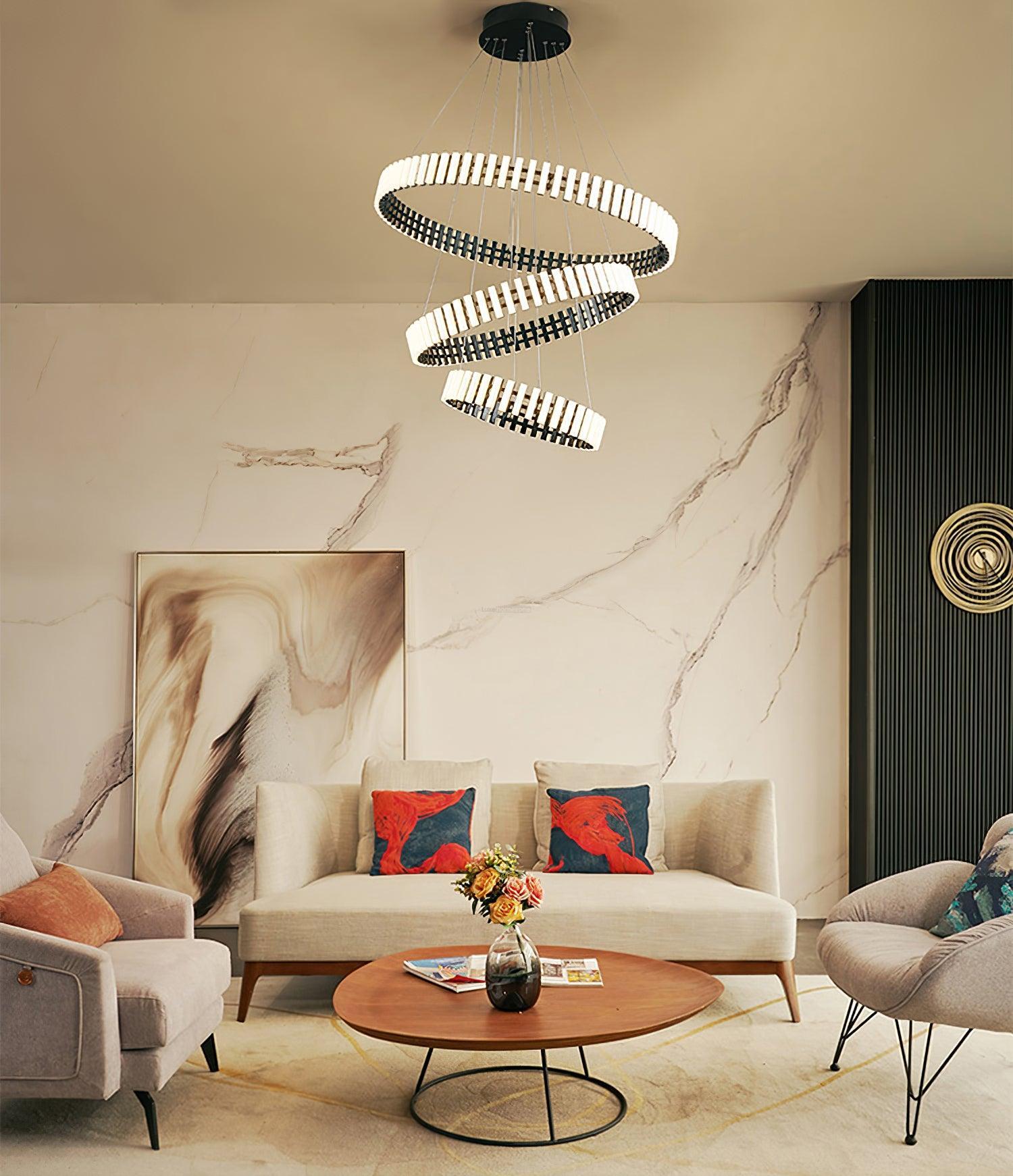 Hanging LED Chandelier ∅ 15.7″ - ring-1-Luxehomezone