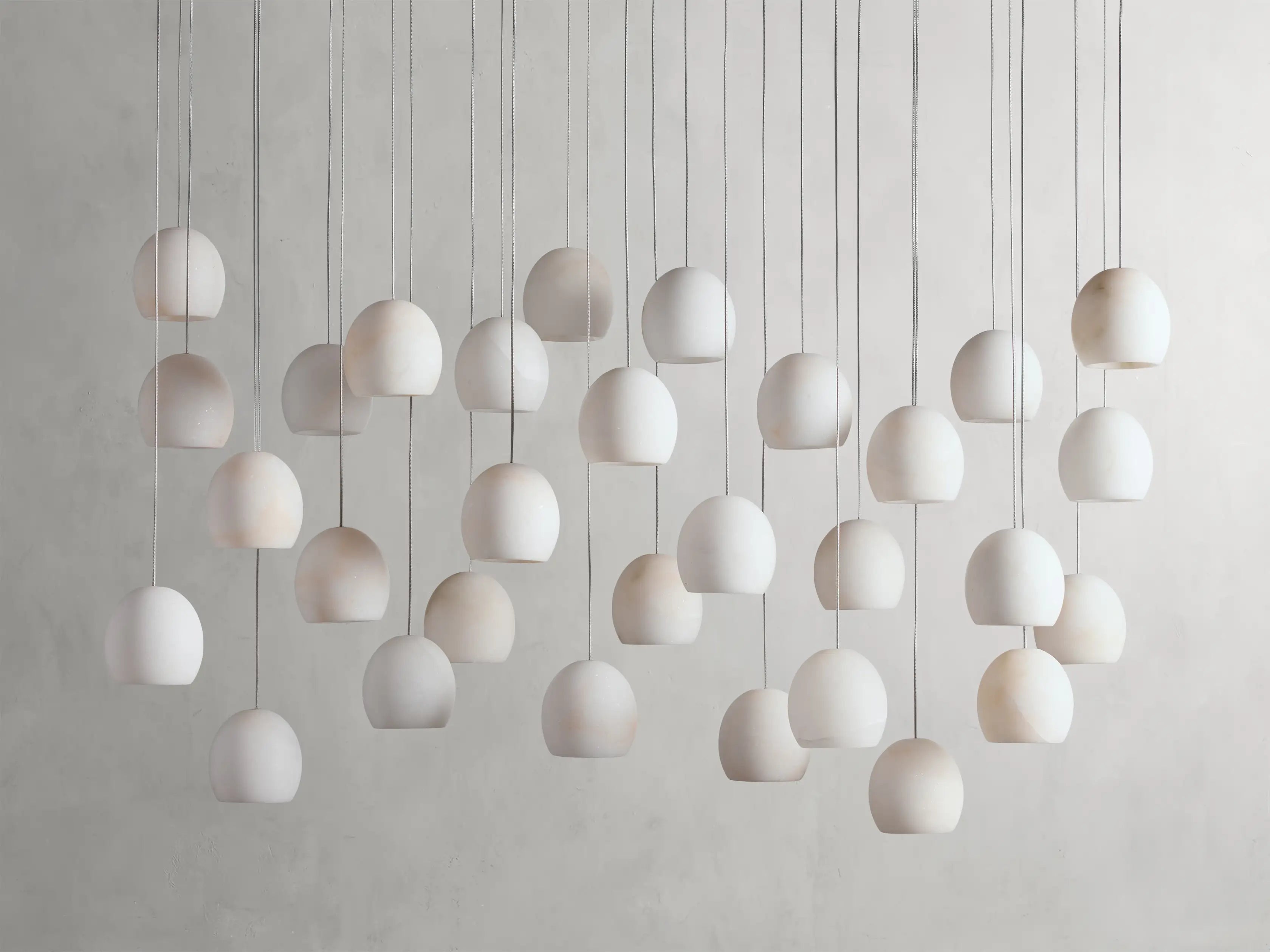 Maeva Round Alabaster Chandelier 13'' 21'' 36''