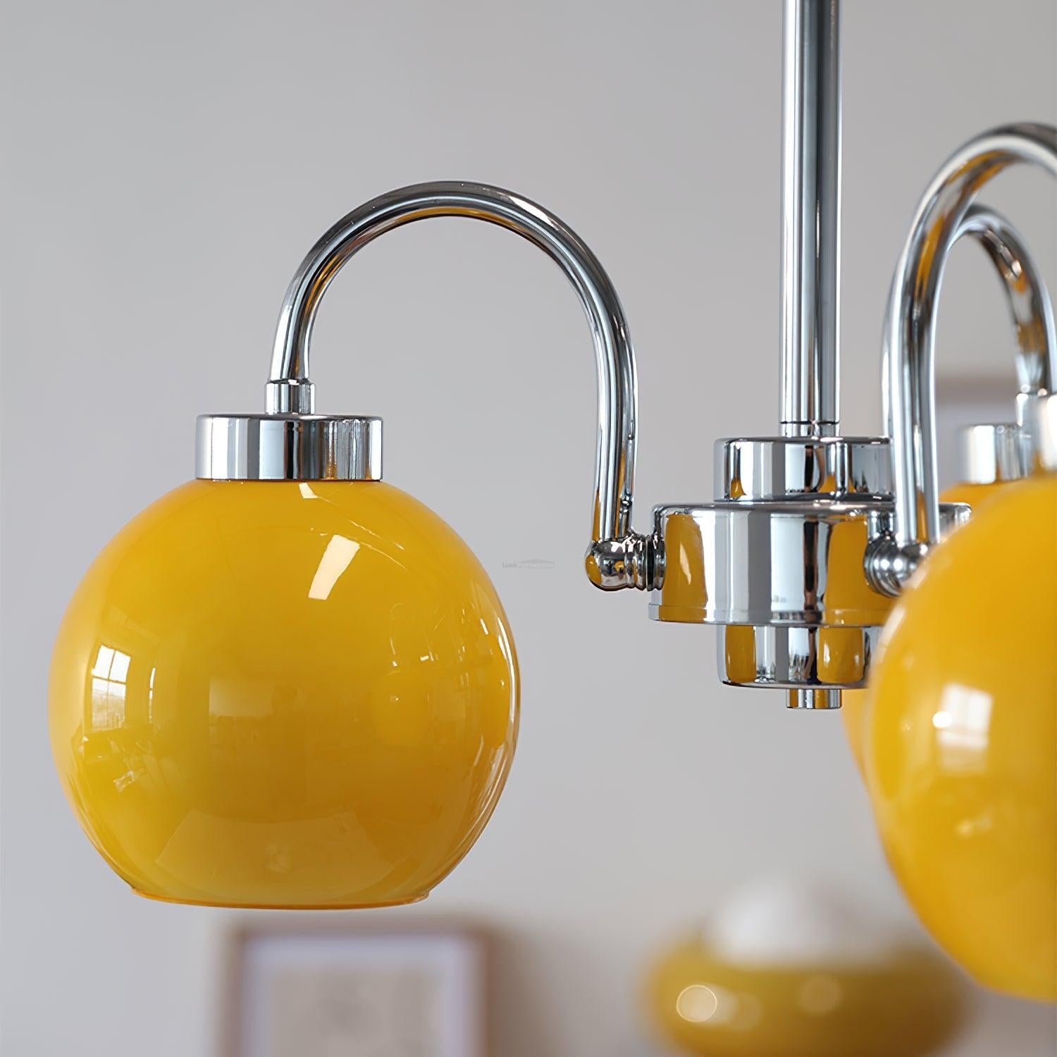 Loa Chandeliers with 3/4/5 heads - Glass Chandelier, Persimmon-1-Luxehomezone