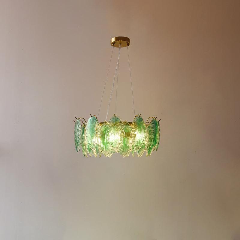 Maple Leaf Type Glass Chandelier - Cylinder-1-Luxehomezone