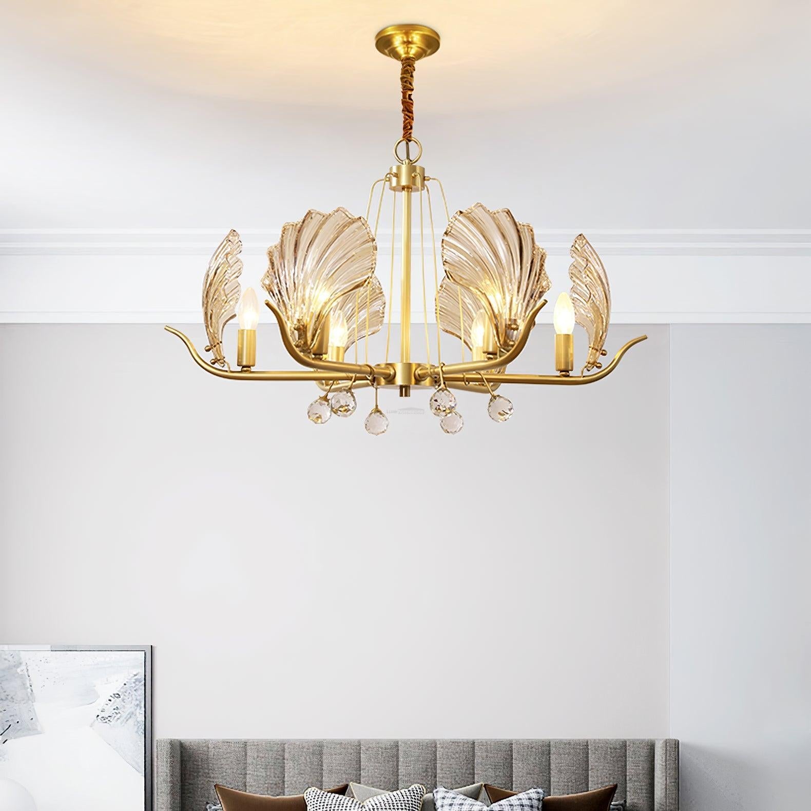 Shell Crystal Chandelier with 3/6/8 heads - Luxehomezone
