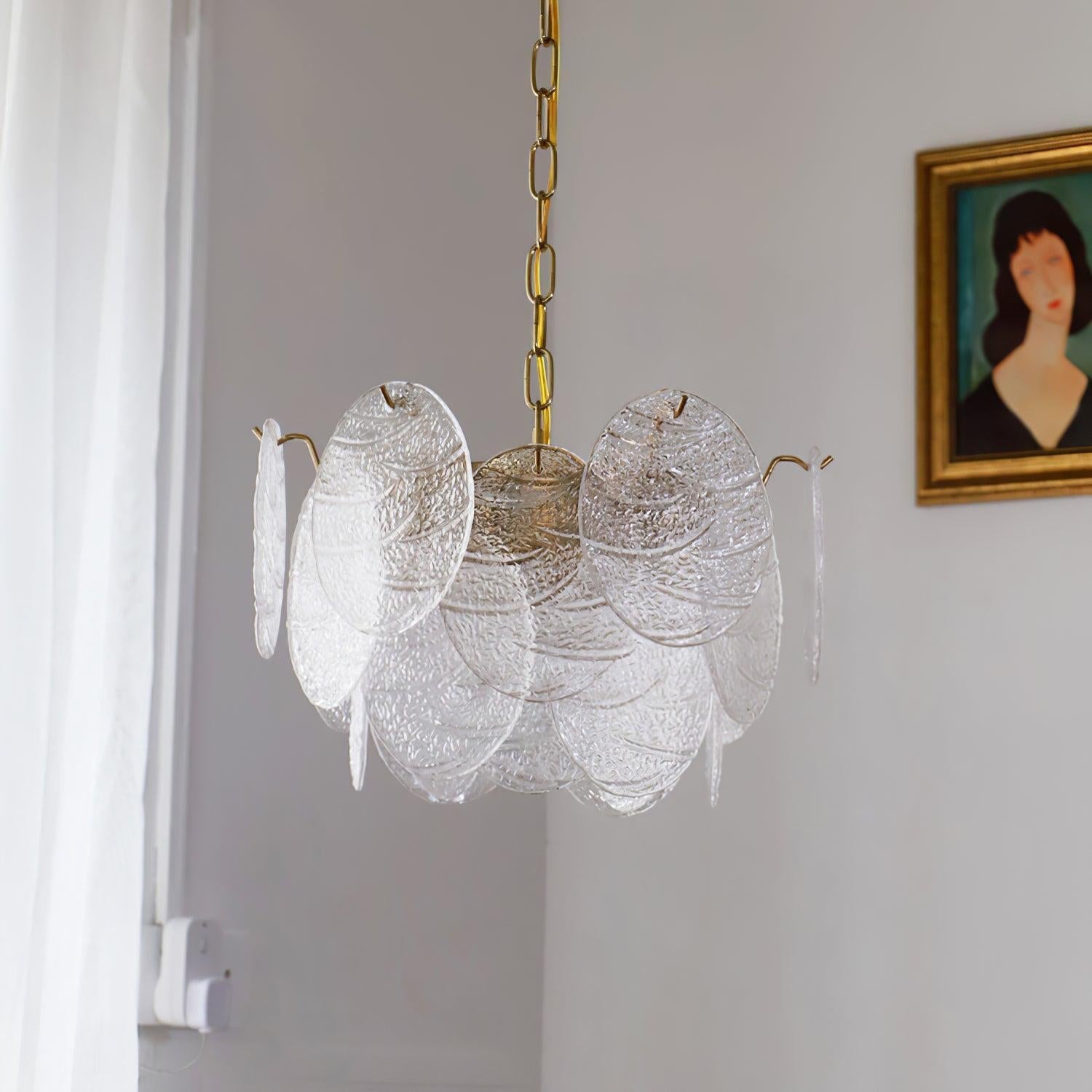 Glass Disc Chandelier with 4/6/9/12 heads - Cylinder-1-Luxehomezone