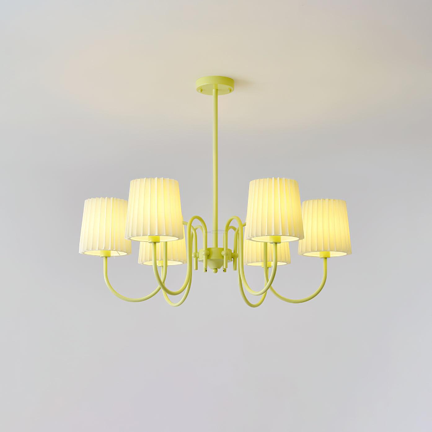 Pleated Fabric Matcha Chandelier with 4/5/6/8 heads - Variety-1-Luxehomezone