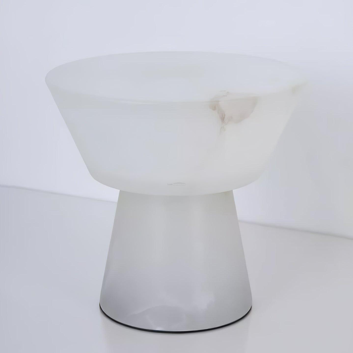 Beta Marble Round Table Lamp - Alabaster-1-Luxehomezone