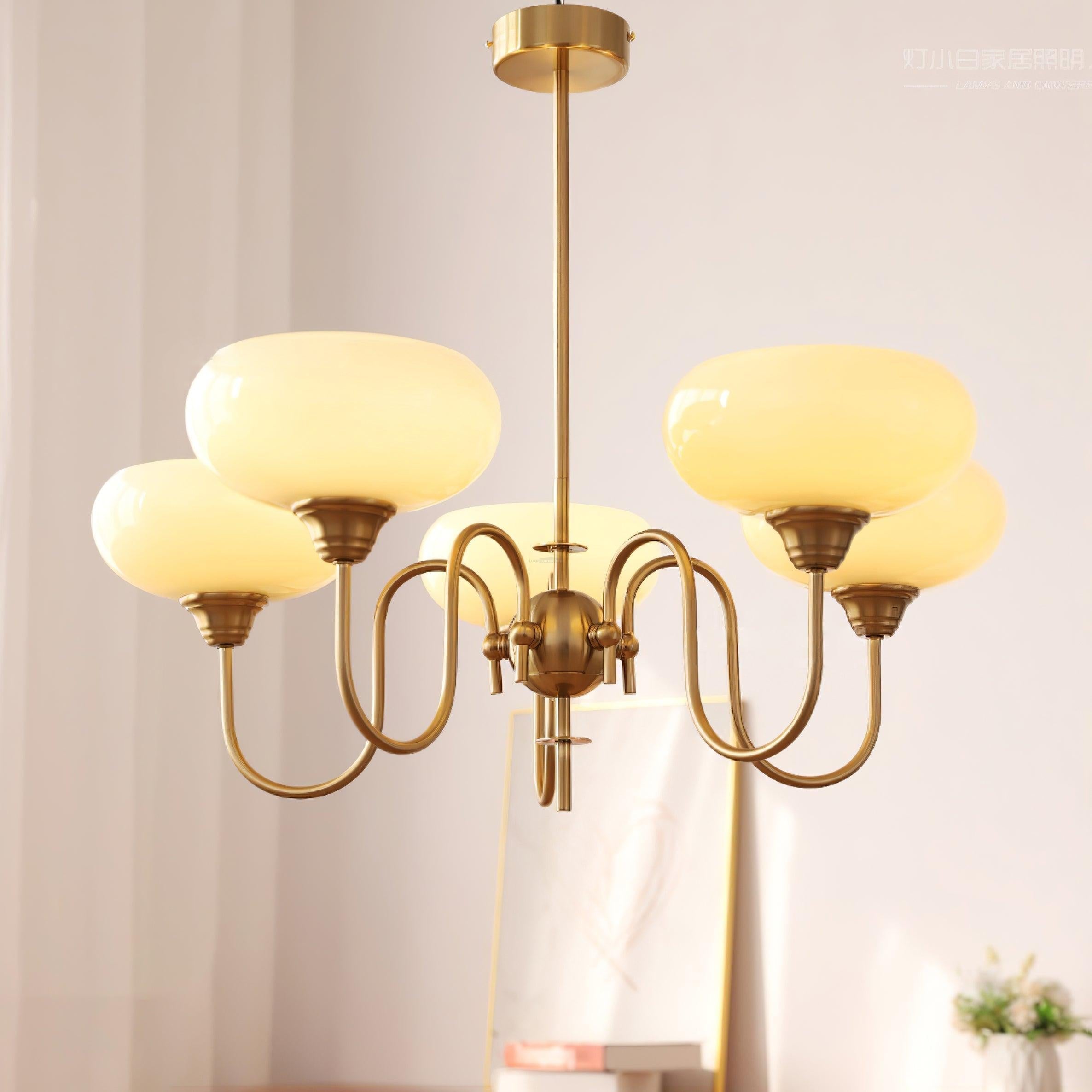 Creamy Persimmon Chandelier - Glass Chandelier, Persimmon-1-Luxehomezone