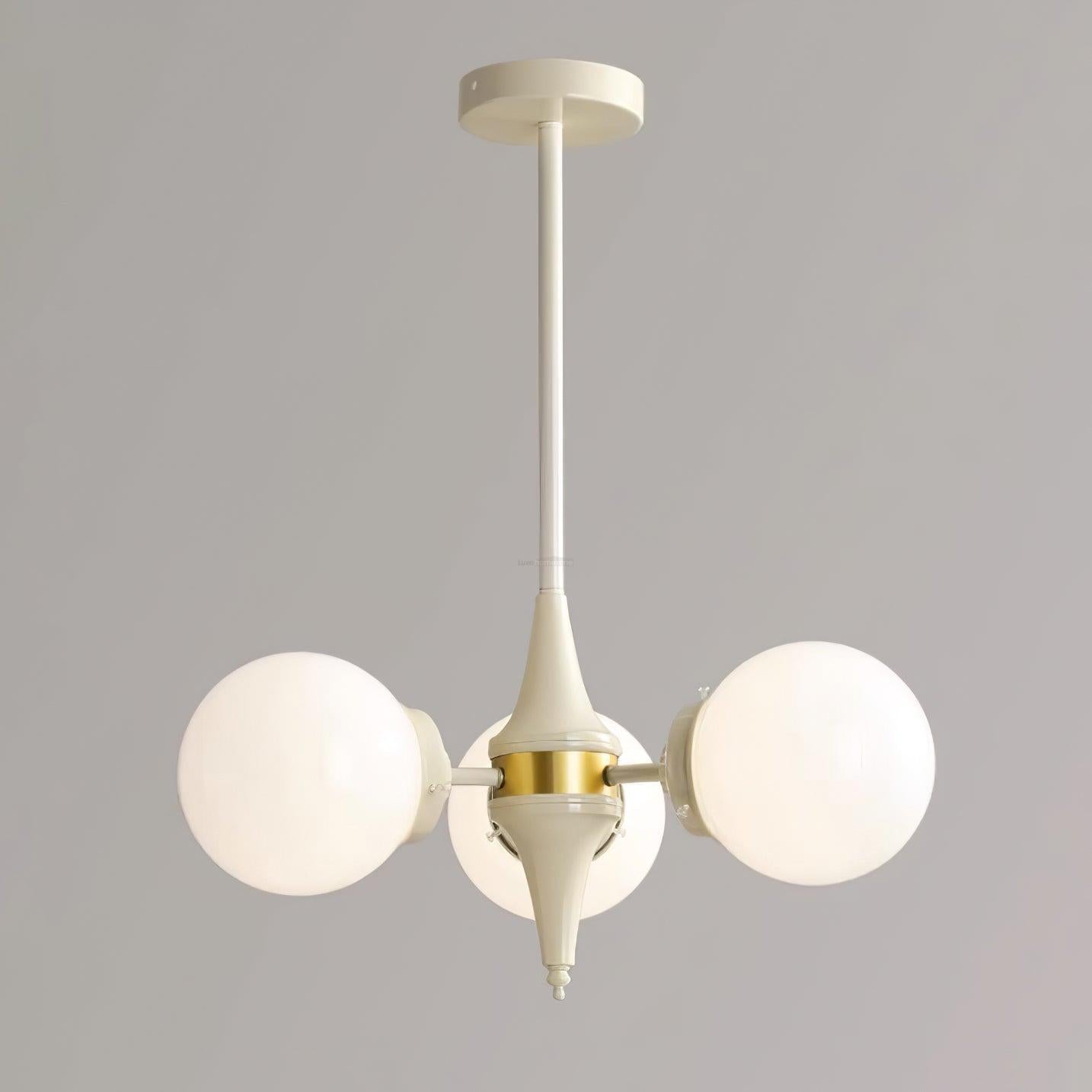 Cream Glass Ball Chandelier ∅ 19.7″ - Bend-1-Luxehomezone