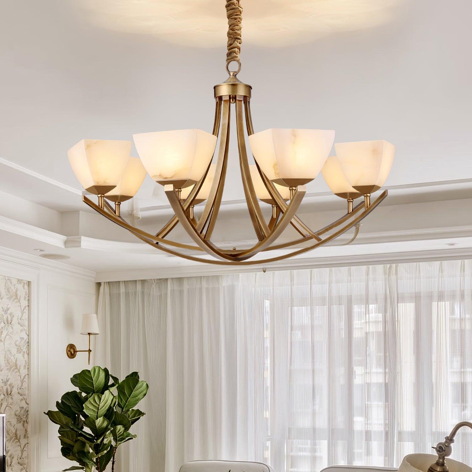 Dover Brass Chandelier with 8 heads - Luxehomezone