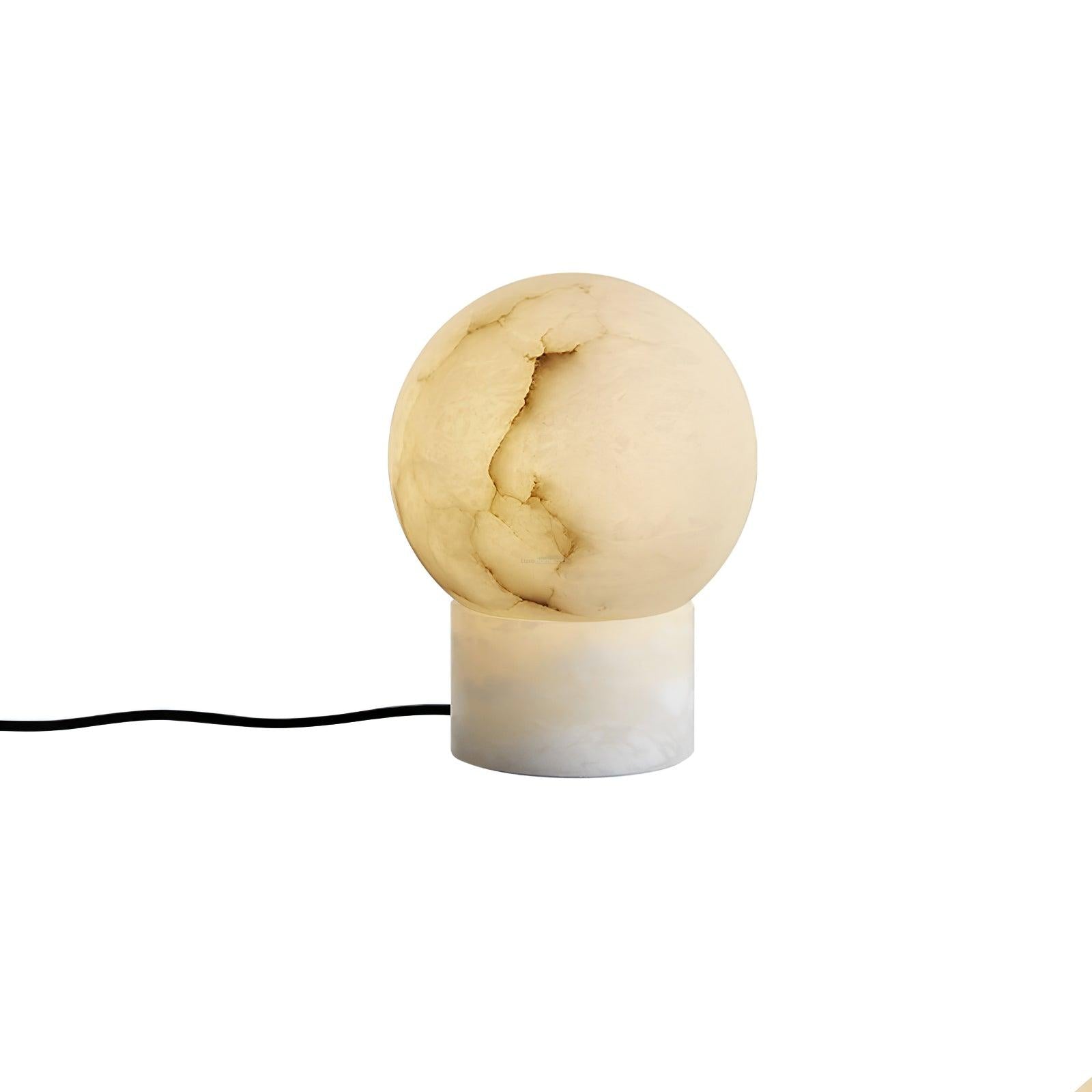Marble Ball Table Lamp - Alabaster-1-Luxehomezone