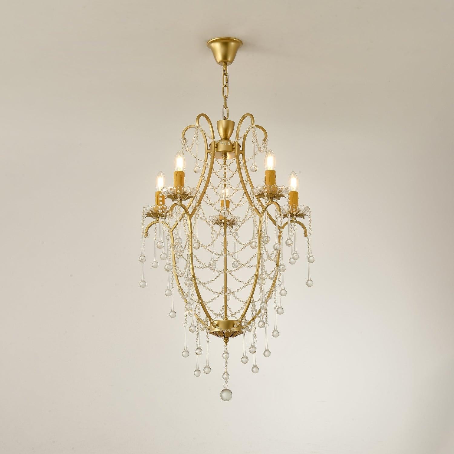 Crystal Birdcage Candle Chandelier Φ 21.7″ Candle - Candle-1-Luxehomezone