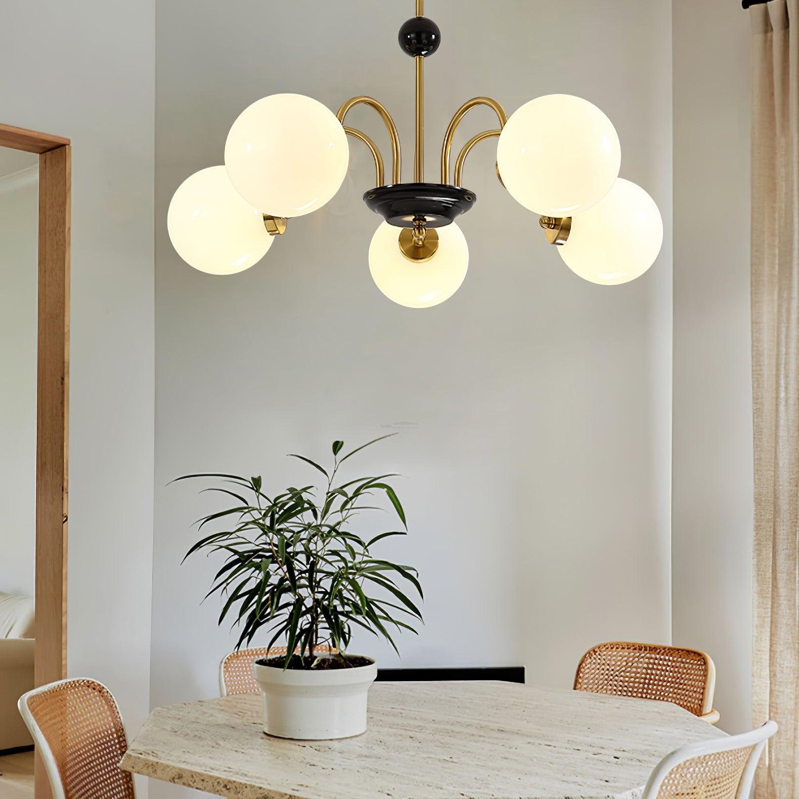 Yisu Glass Globe Chandelier with 3/4/5/6/8 heads - Bend, Marshmallow Chandelier, Optimized-1-Luxehomezone
