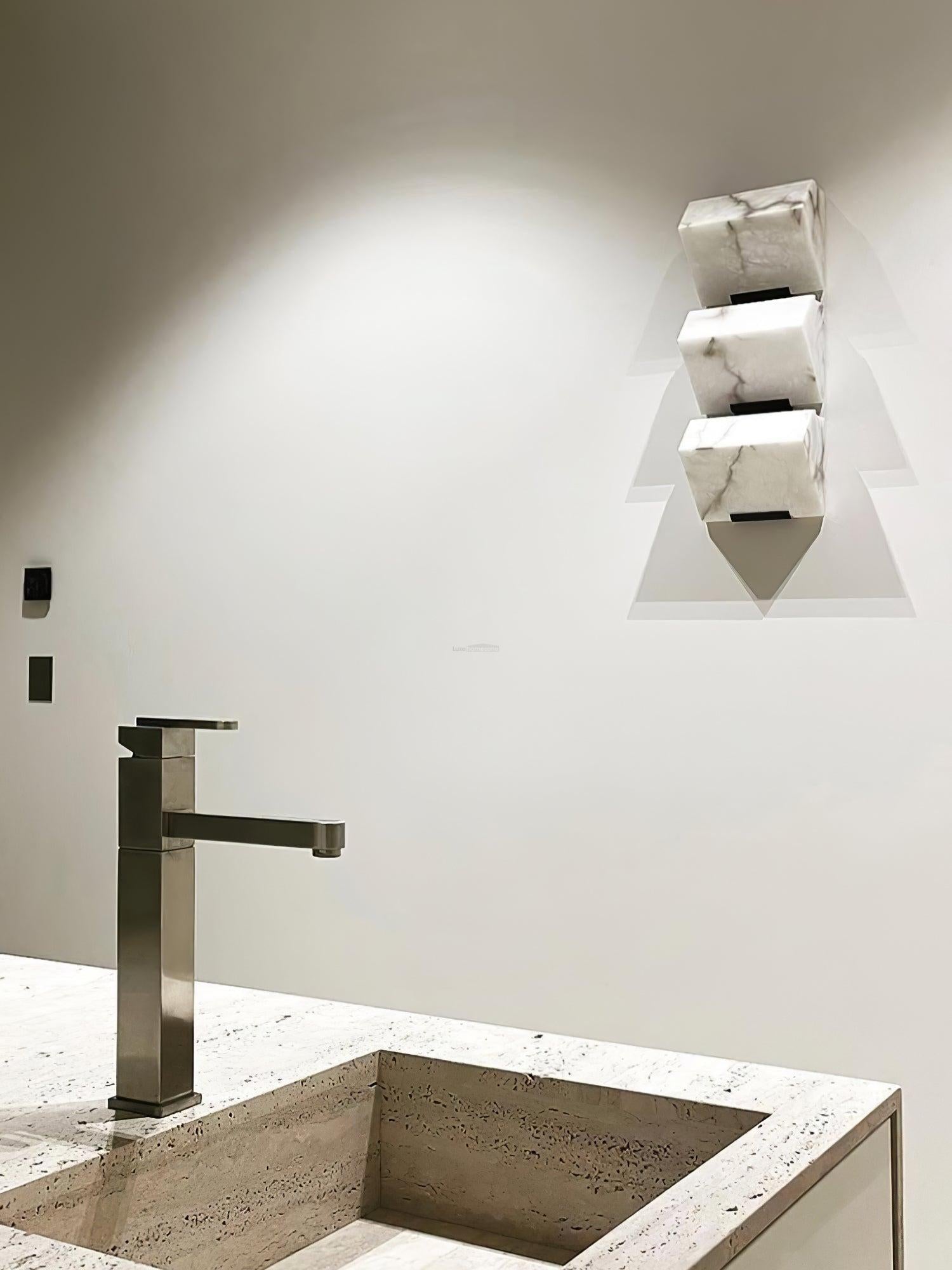 Alabaster Staircase Wall Sconce - Alabaster, Alabaster Wall Lamp-1-Luxehomezone
