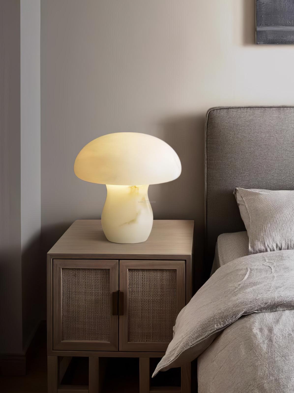 Marble Mushroom Table Lamp - Alabaster-1-Luxehomezone