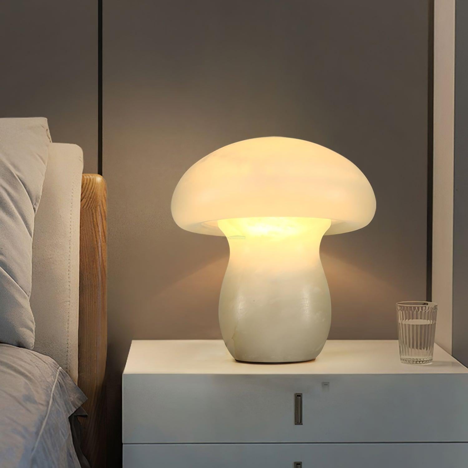 Marble Mushroom Table Lamp - Alabaster-1-Luxehomezone