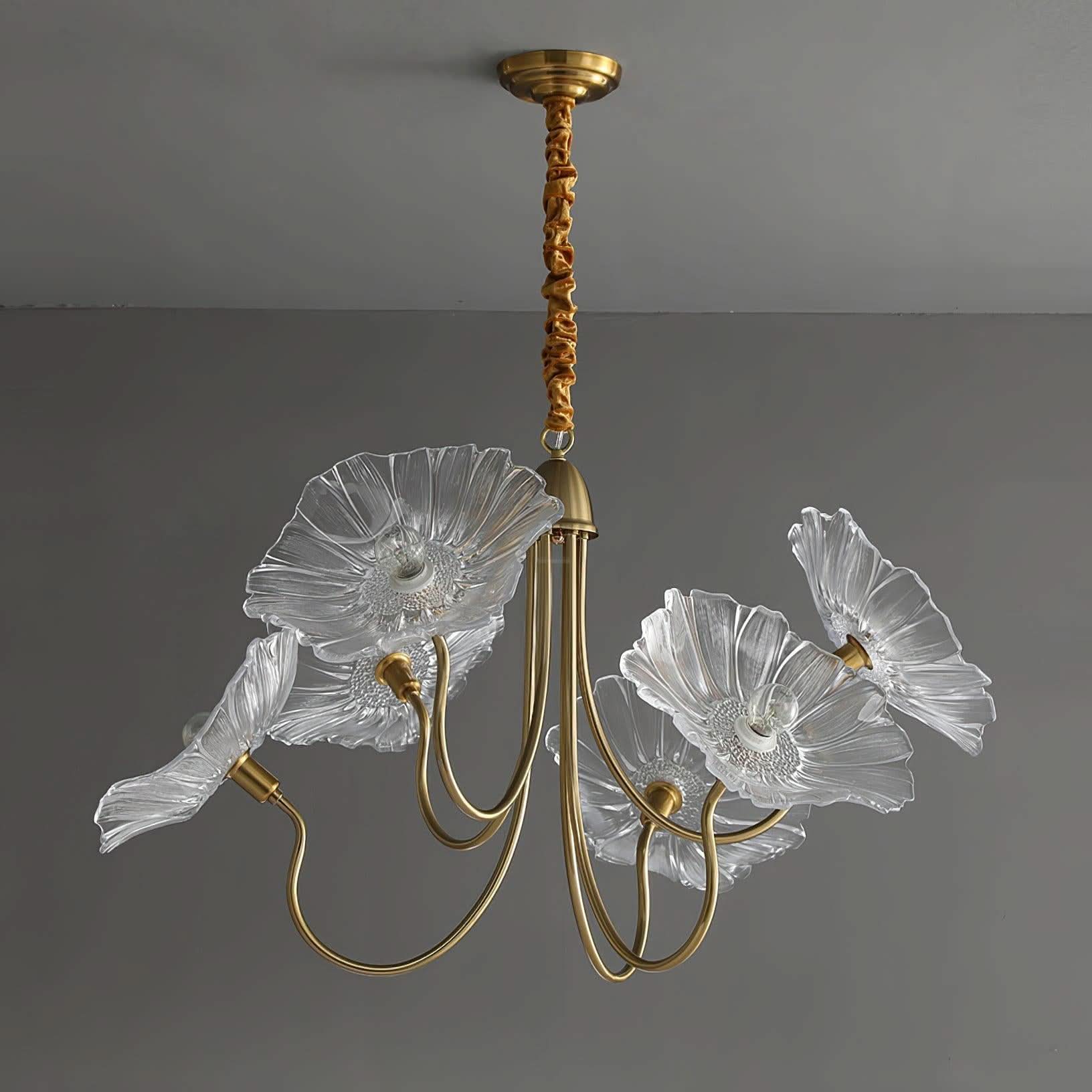 Lotus Leaf Glass Chandelier ∅ 35.4″ - Luxehomezone