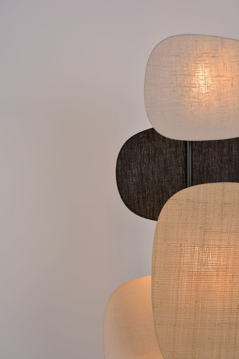 Lampadaire 3 lumières base en métal peint - -1-Luxehomezone