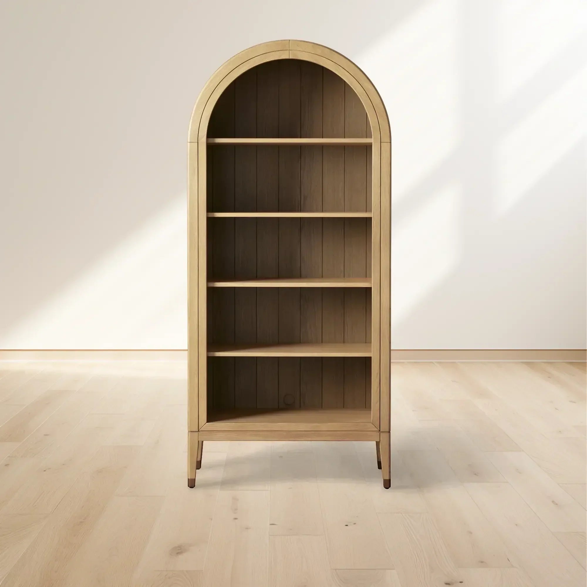 Hattie Open Bookcase in Oak 36"W 46"W