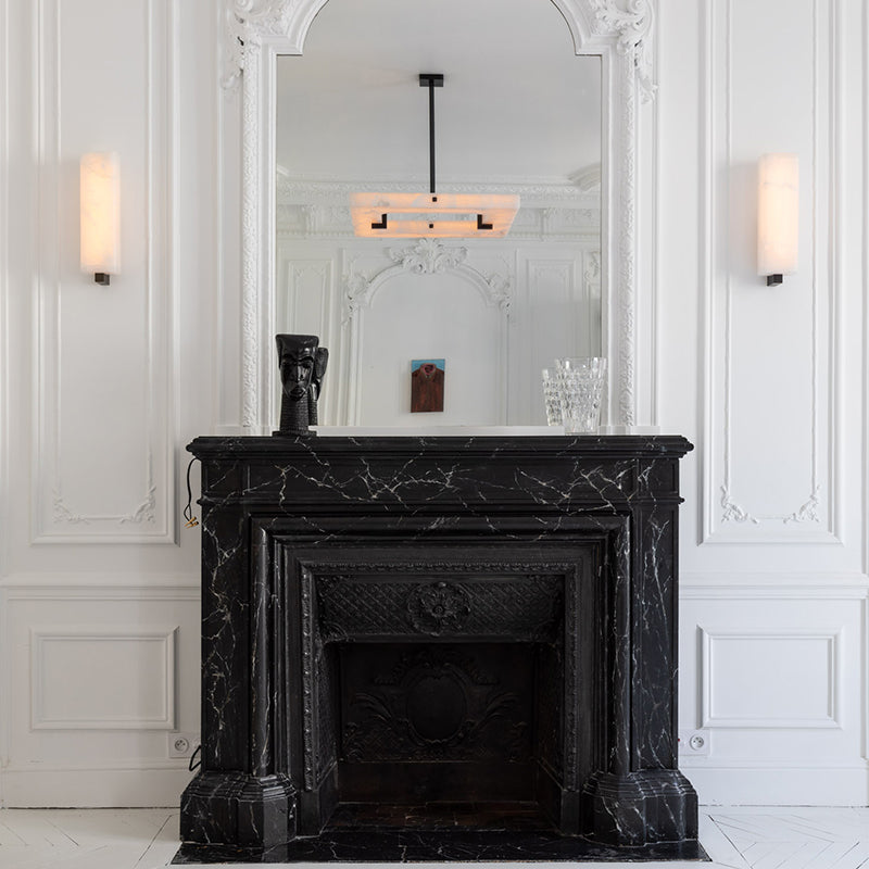 Halo Alabaster Square Chandelier 28" 40"