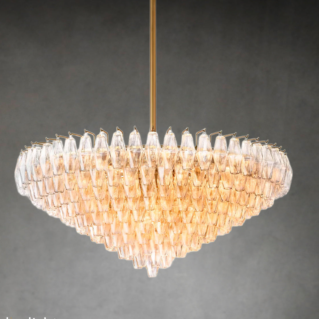 Chara Glass Tiered Round Chandelier 37"