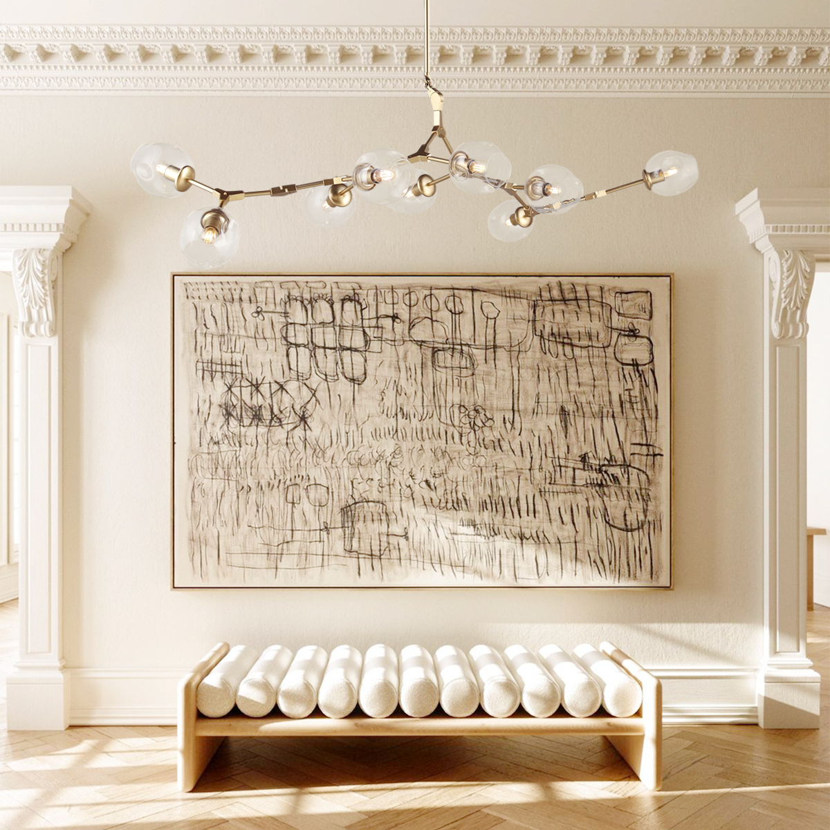 Metal Horizontal Globe Bubble Chandelier - Frown-1-Luxehomezone