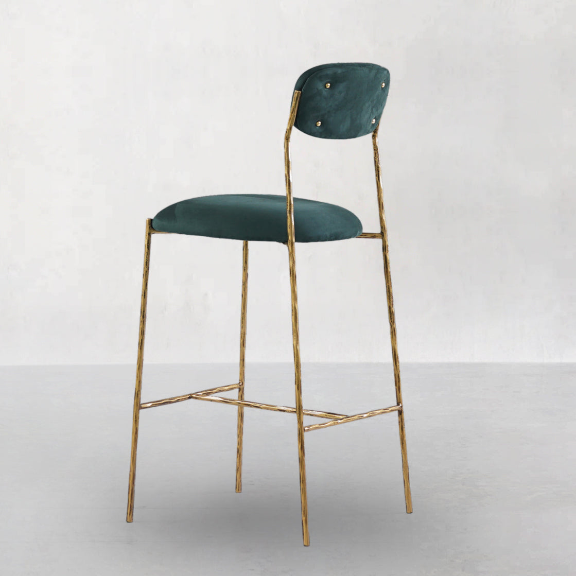 Thaddeus Green Fabric Bar Stool