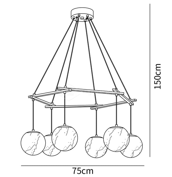 Alabaster Modern Round Ball Chandelier - Alabaster, Alabaster Chandelier, Alabaster lightings, Ball, Bedroom, brass, brass chandeliers, CCCC, Chandelier, Dining & Kitchen, Dining Room, foyer, Hotel, Living Room, metal, Modern, Round-1-Luxehomezone