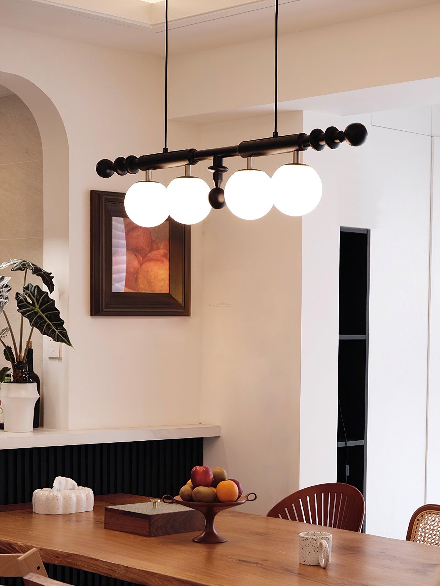 Roman Column Linear Chandelier - Wood-1-Luxehomezone