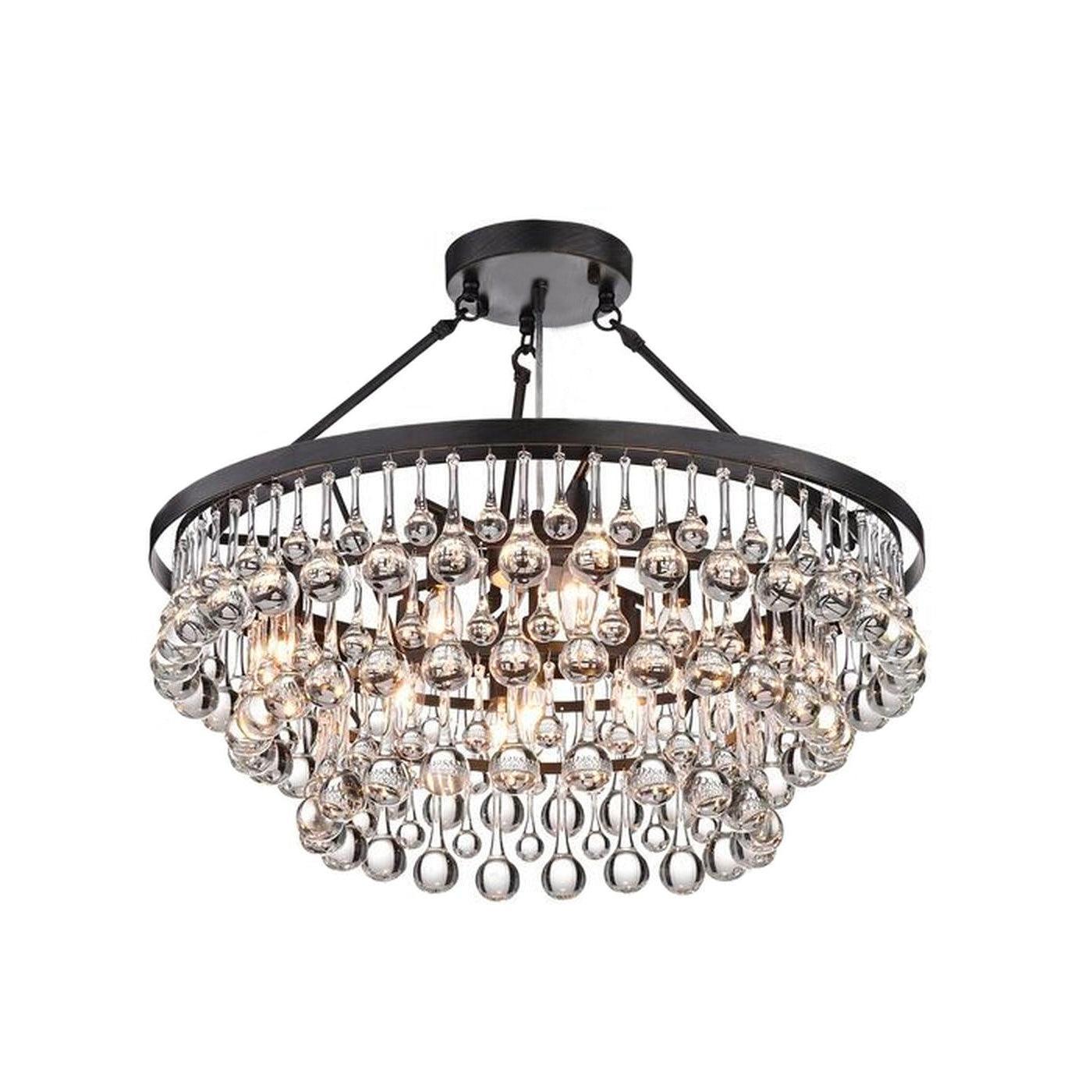 Unique Tiered Crystal Chandelier Φ 15.7″ - Crystals-1-Luxehomezone