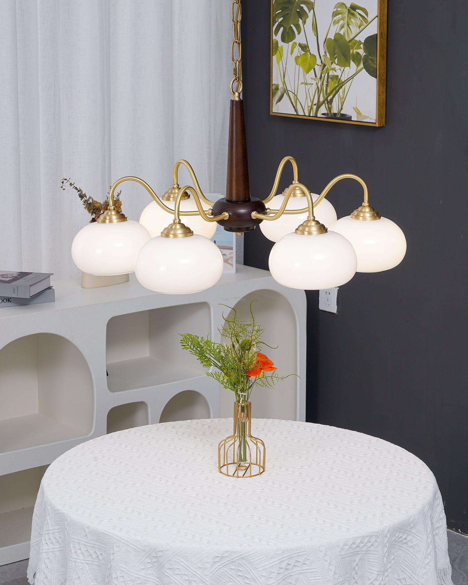 Persimmon Chandelier with 3/4/6 heads - Glass Chandelier, Persimmon-1-Luxehomezone