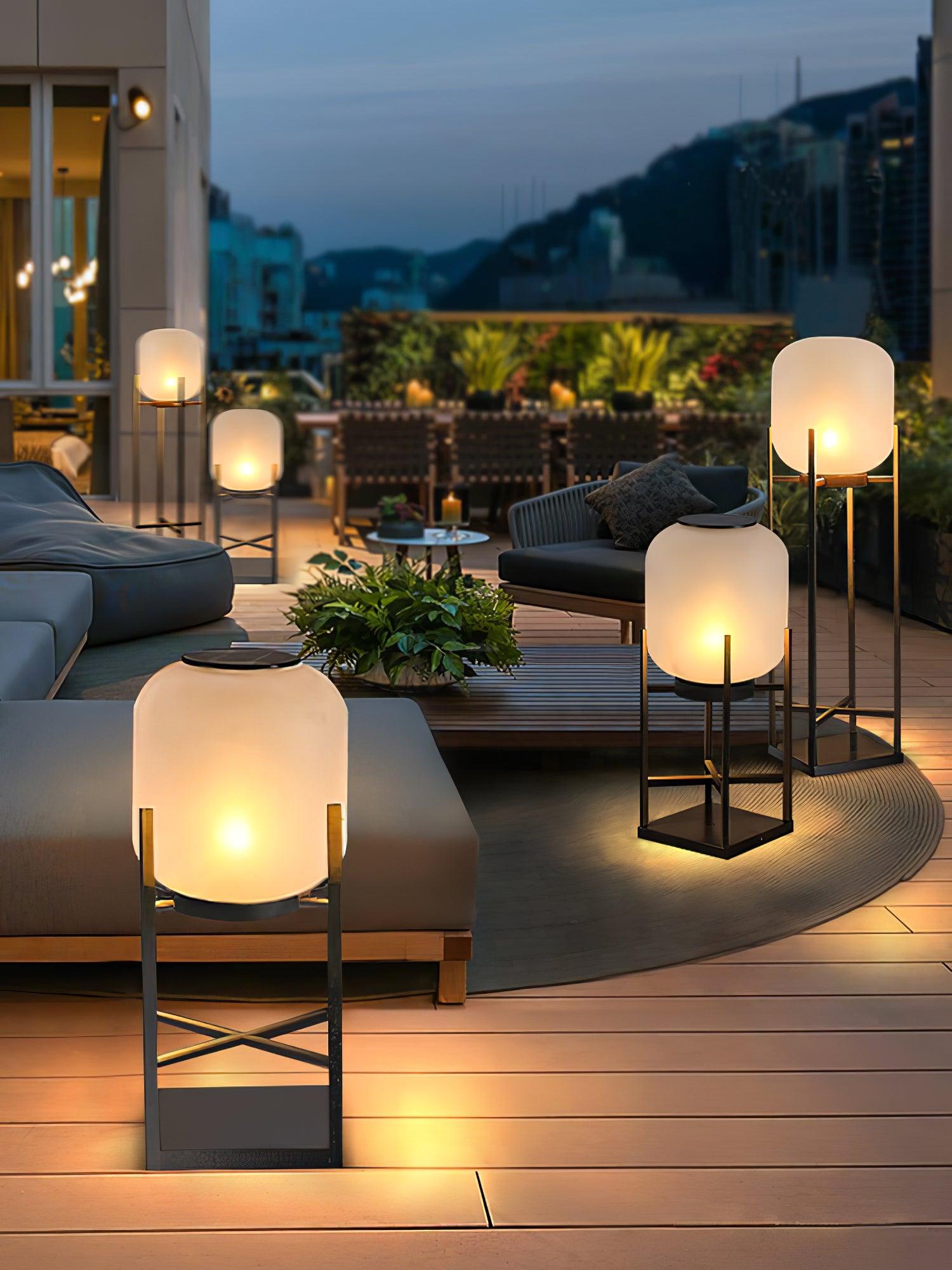 Lantern Solar Floor Lamp for Outdoor - Cube-1-Luxehomezone