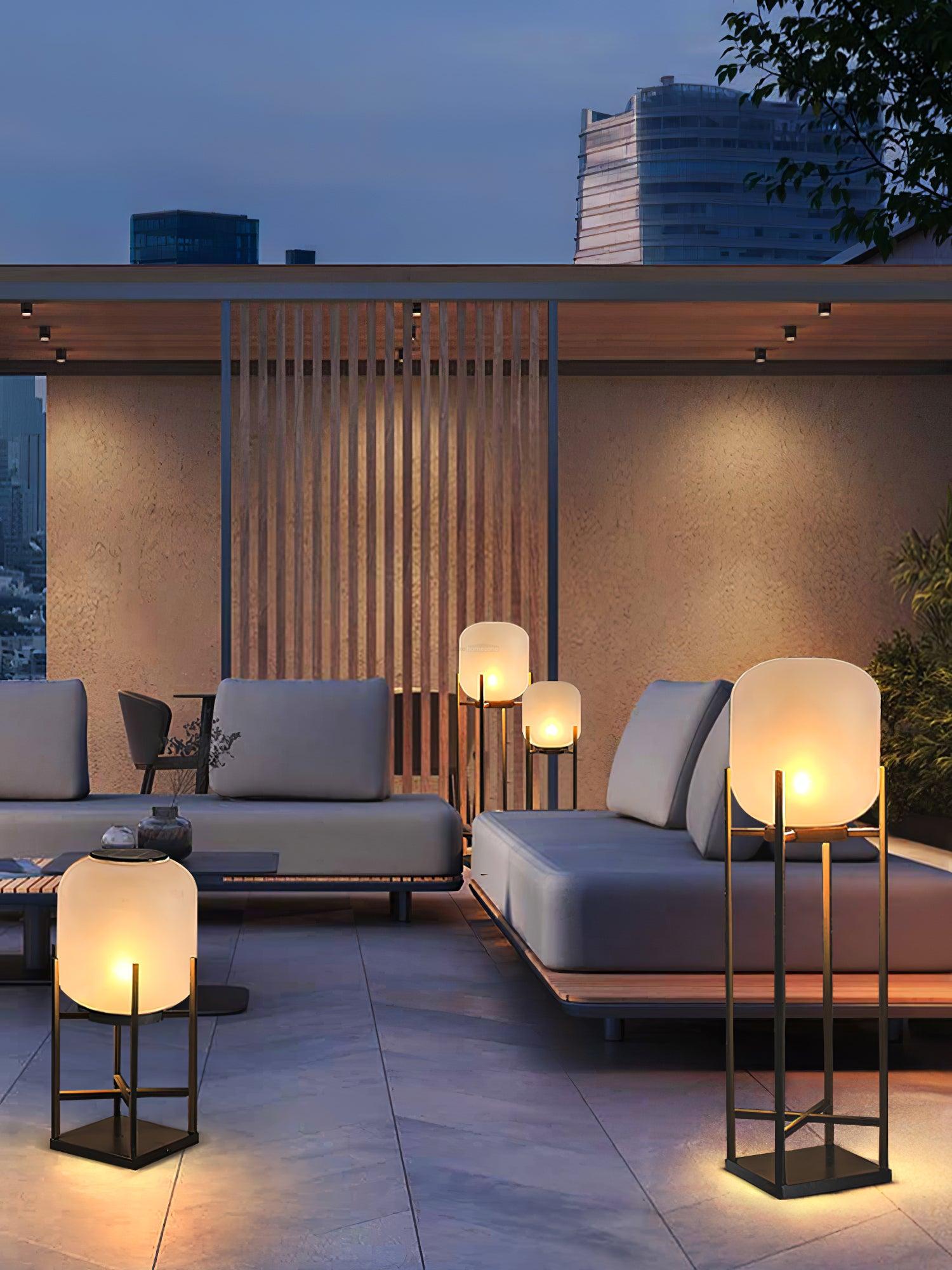 Lantern Solar Floor Lamp for Outdoor - Cube-1-Luxehomezone