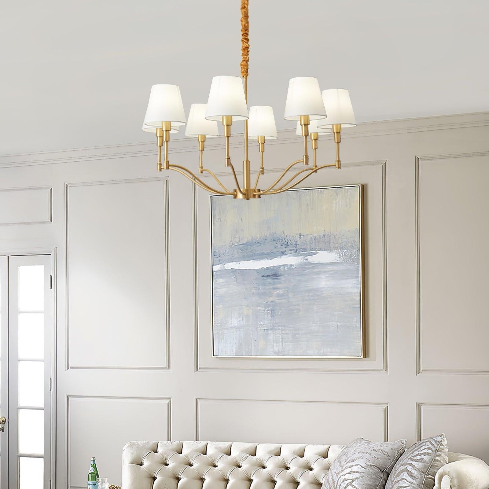 Meridian Mid Century Brass Chandelier with 3/5/8 heads - Variety-1-Luxehomezone