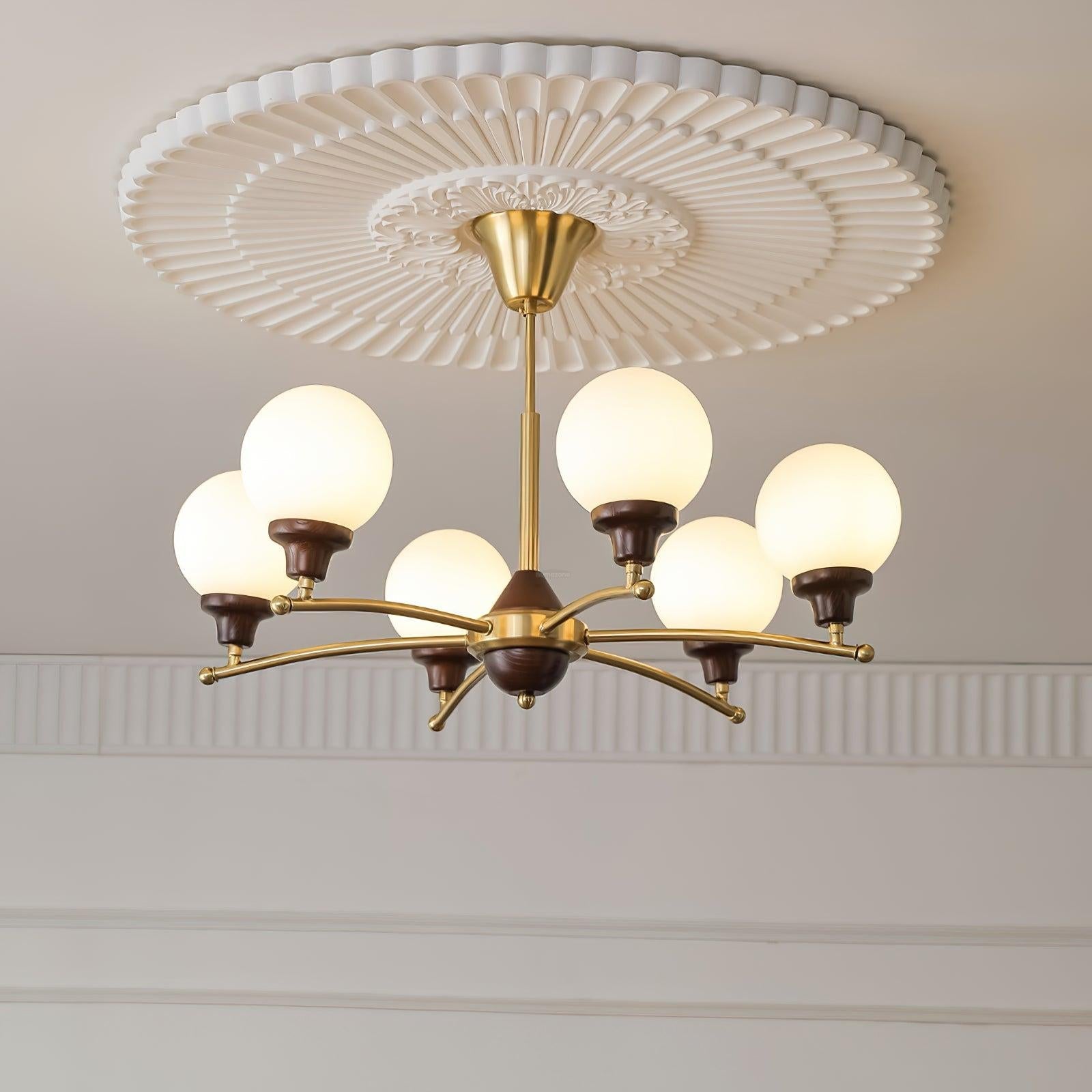 Walnut Glass Ball Chandelier ∅ 21.6″