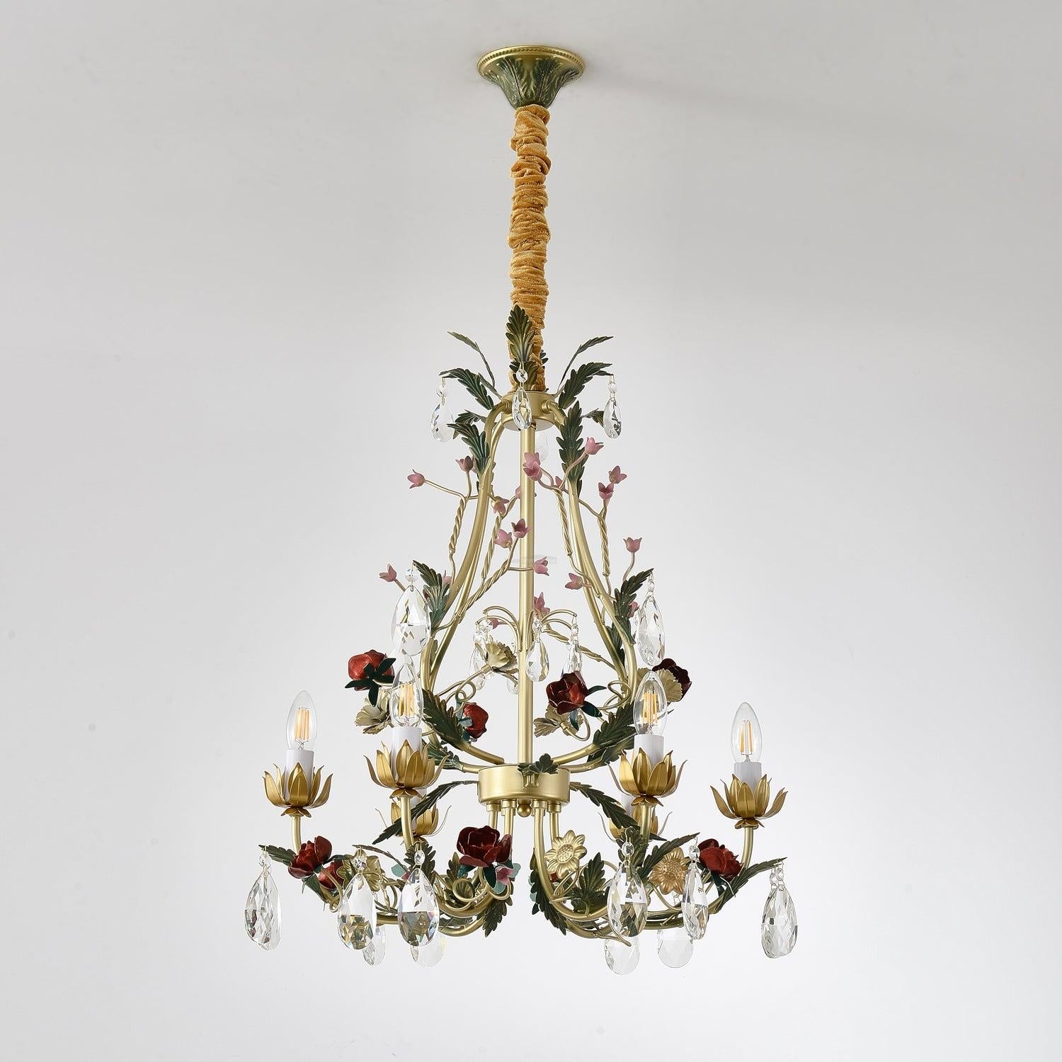 Candle Style Rose Love Chandelier with 6/8 heads - Candle-1-Luxehomezone