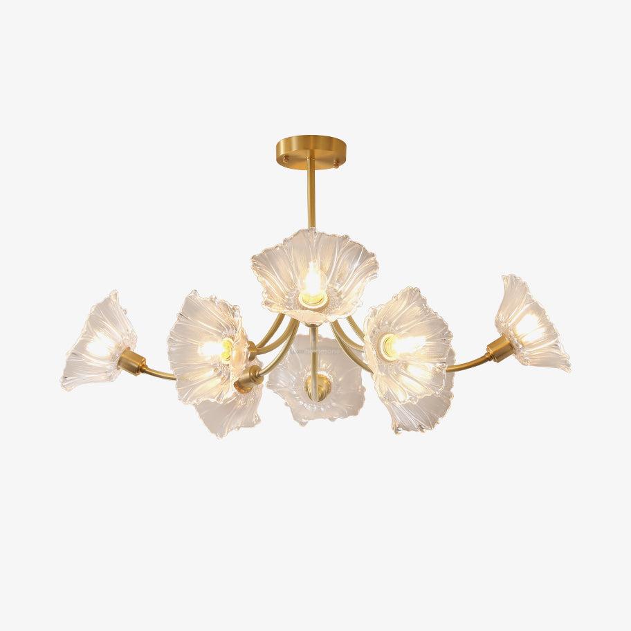 Kalin Flower Glass Chandelier with 3/5/8 heads - Luxehomezone