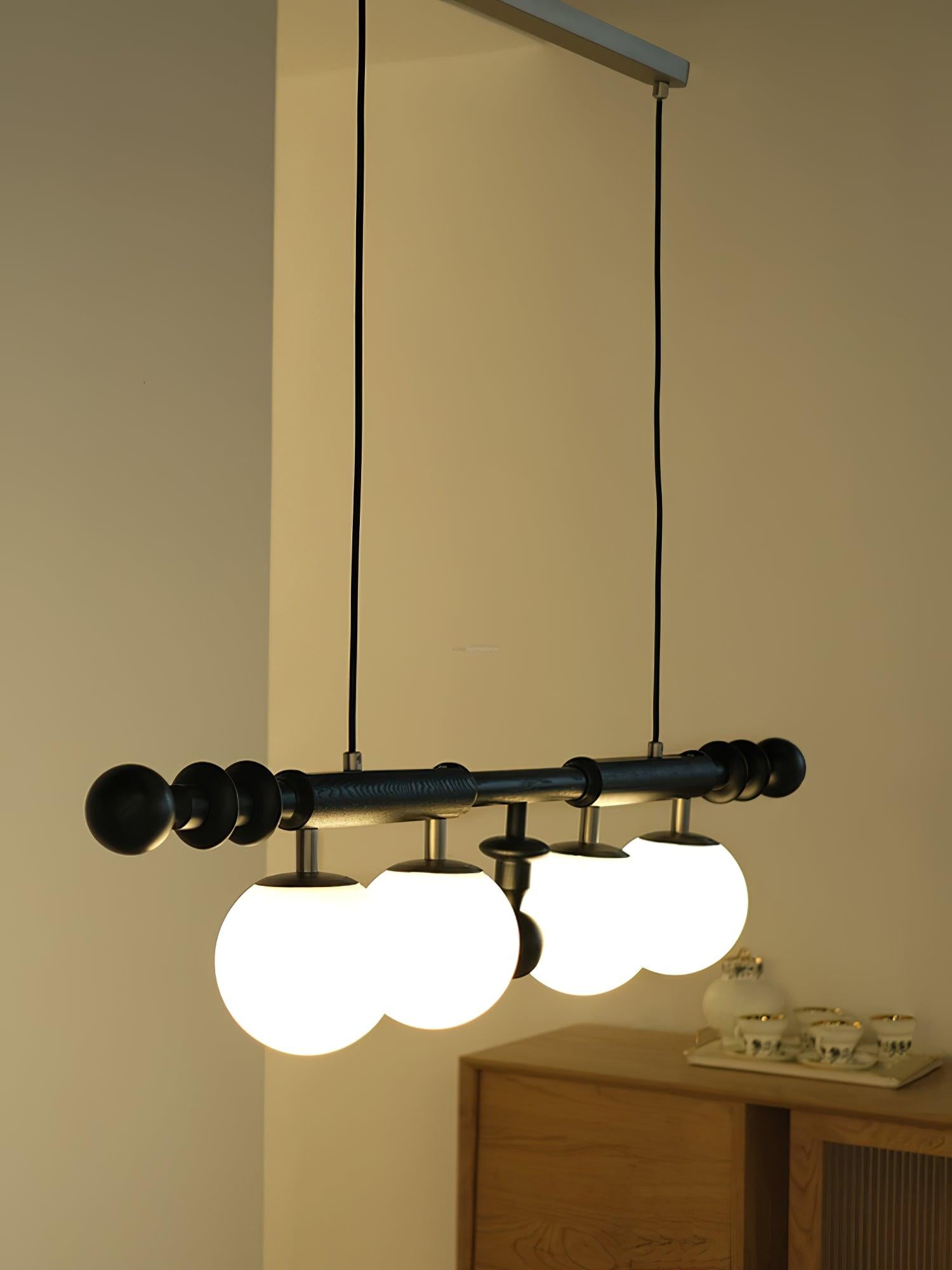 Roman Column Linear Chandelier - Wood-1-Luxehomezone