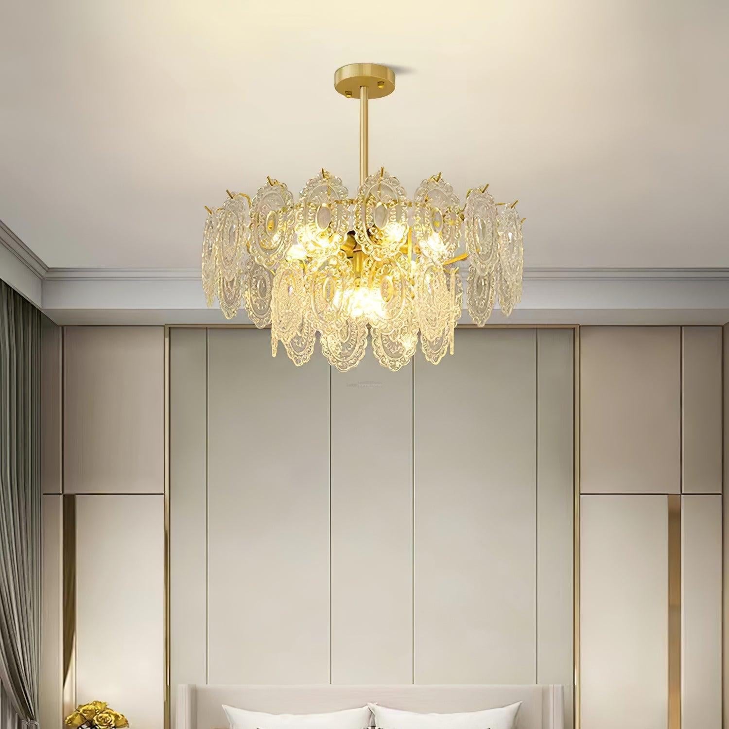 Wave Glass Style Chandelier - Cylinder-1-Luxehomezone