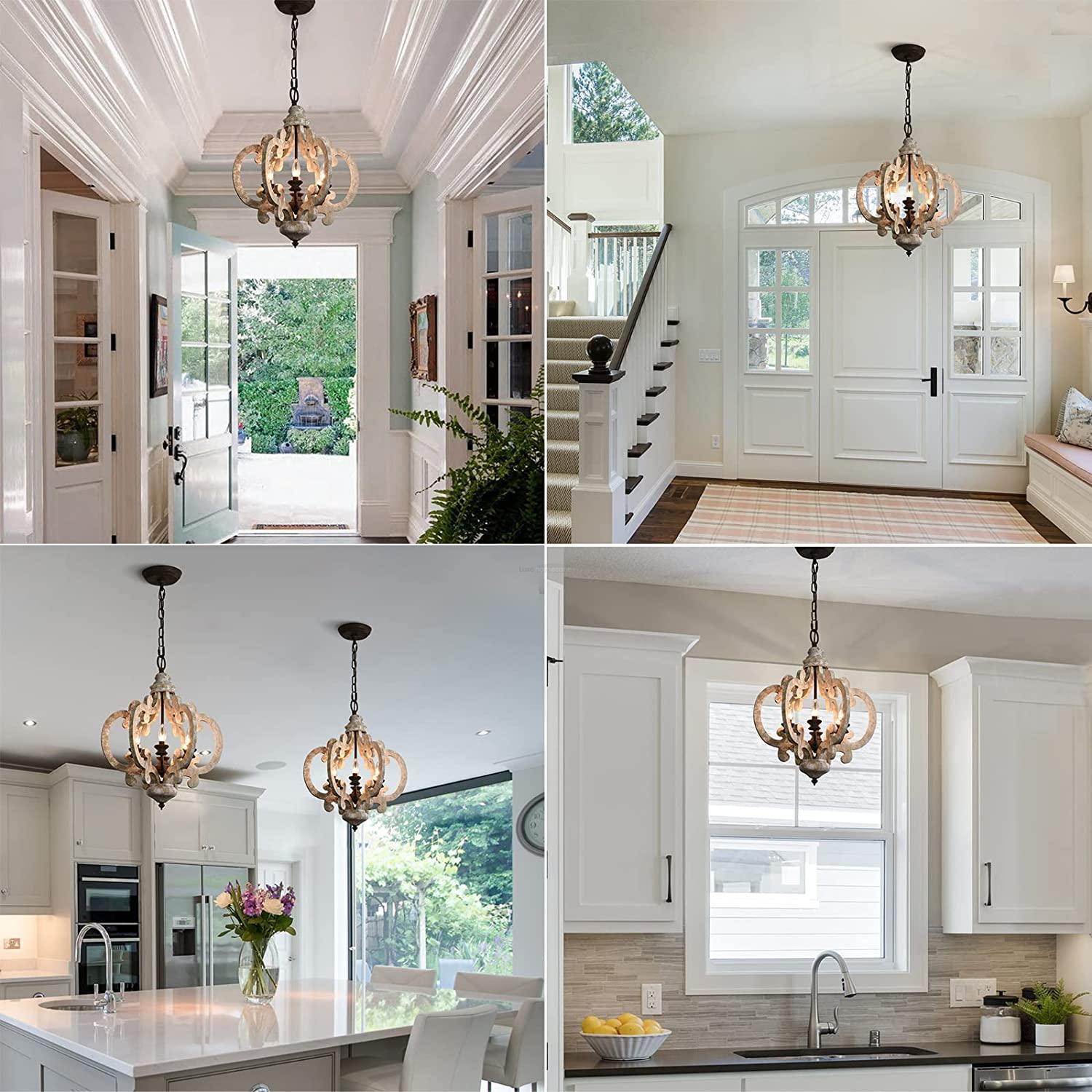 Antique White Style Chandelier Φ 19.7″ - Genteel, Optimized-1-Luxehomezone