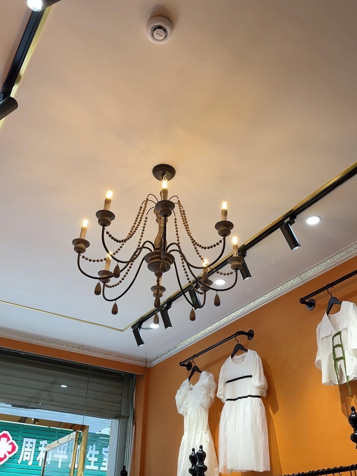 Candle Style Beaded Chandelier Φ 29.5″ - Candle-1-Luxehomezone