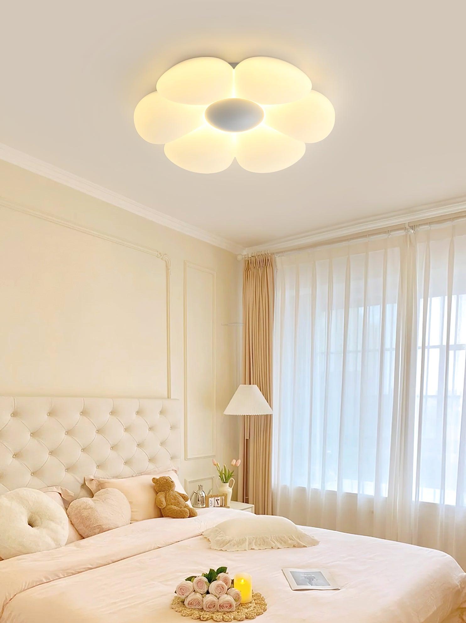 Six-leaf Flower Kids Room Ceiling Lamp  ∅ 19.7″ - Candy, Flush Mounts, Green, Pink, White, Yellow-1-Luxehomezone