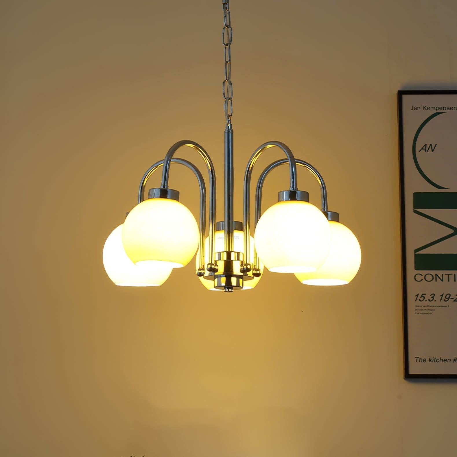 Loa Chandeliers with 3/4/5 heads - Glass Chandelier, Persimmon-1-Luxehomezone