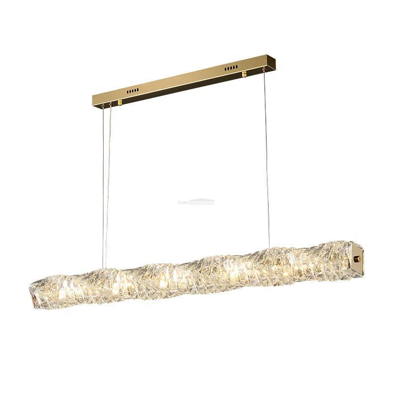 Long Crystal  Linear Pendant Light - Bar-1-Luxehomezone