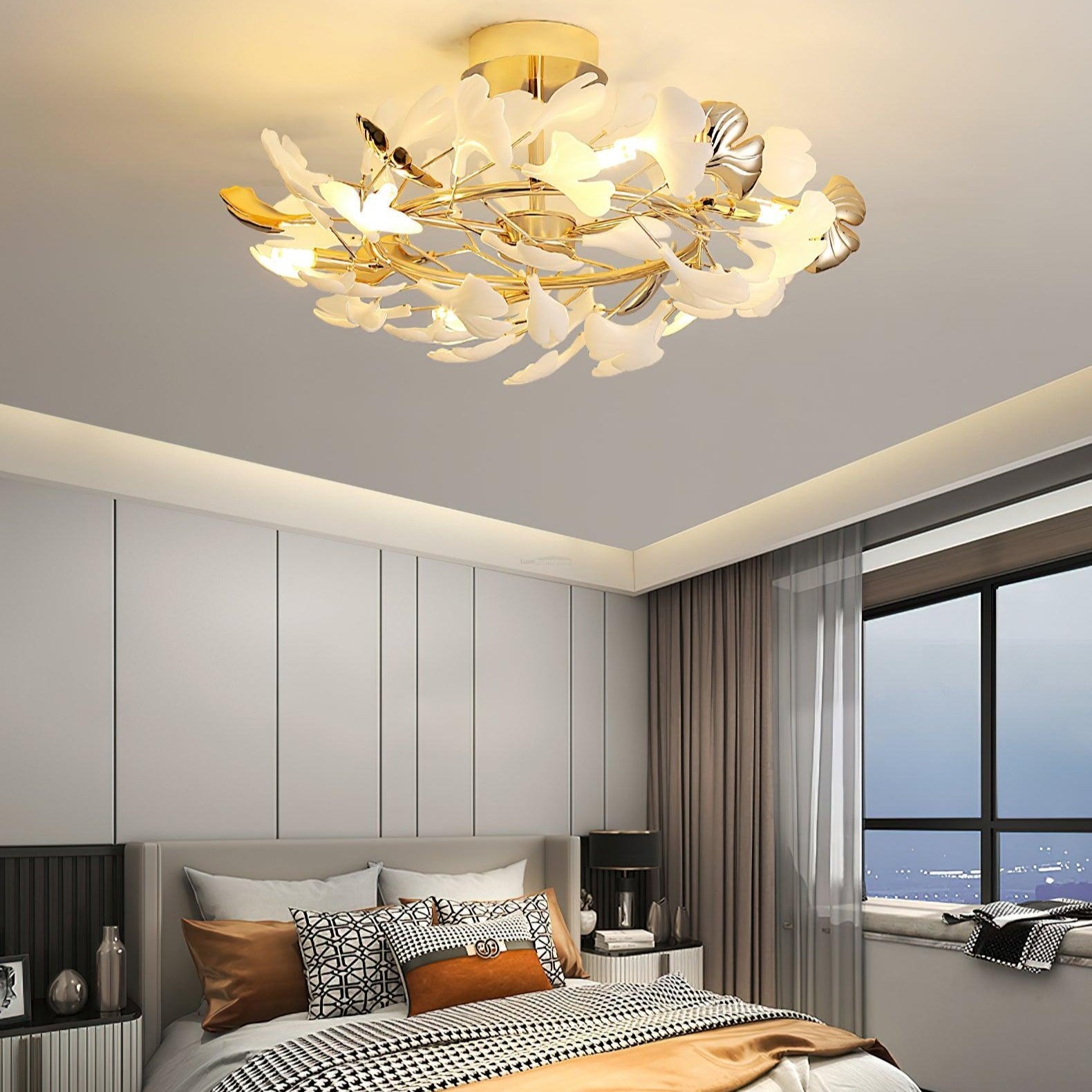 Gingko Rotating Style Ceiling Lamp - Gingko, Gingko Chandelier, Semi Flush Mounts-1-Luxehomezone