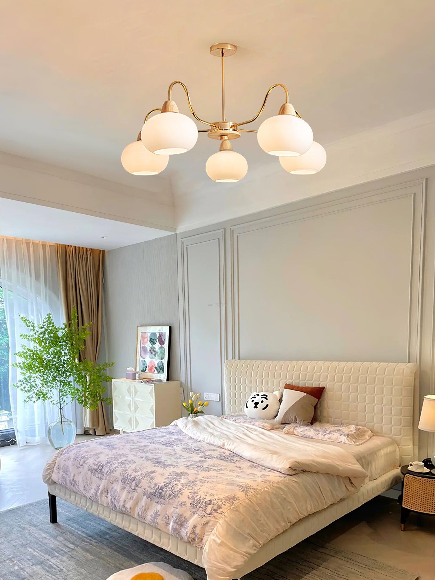 Glass Persimmon Chandelier with 3/5/6/8 heads - Glass Chandelier, Persimmon-1-Luxehomezone