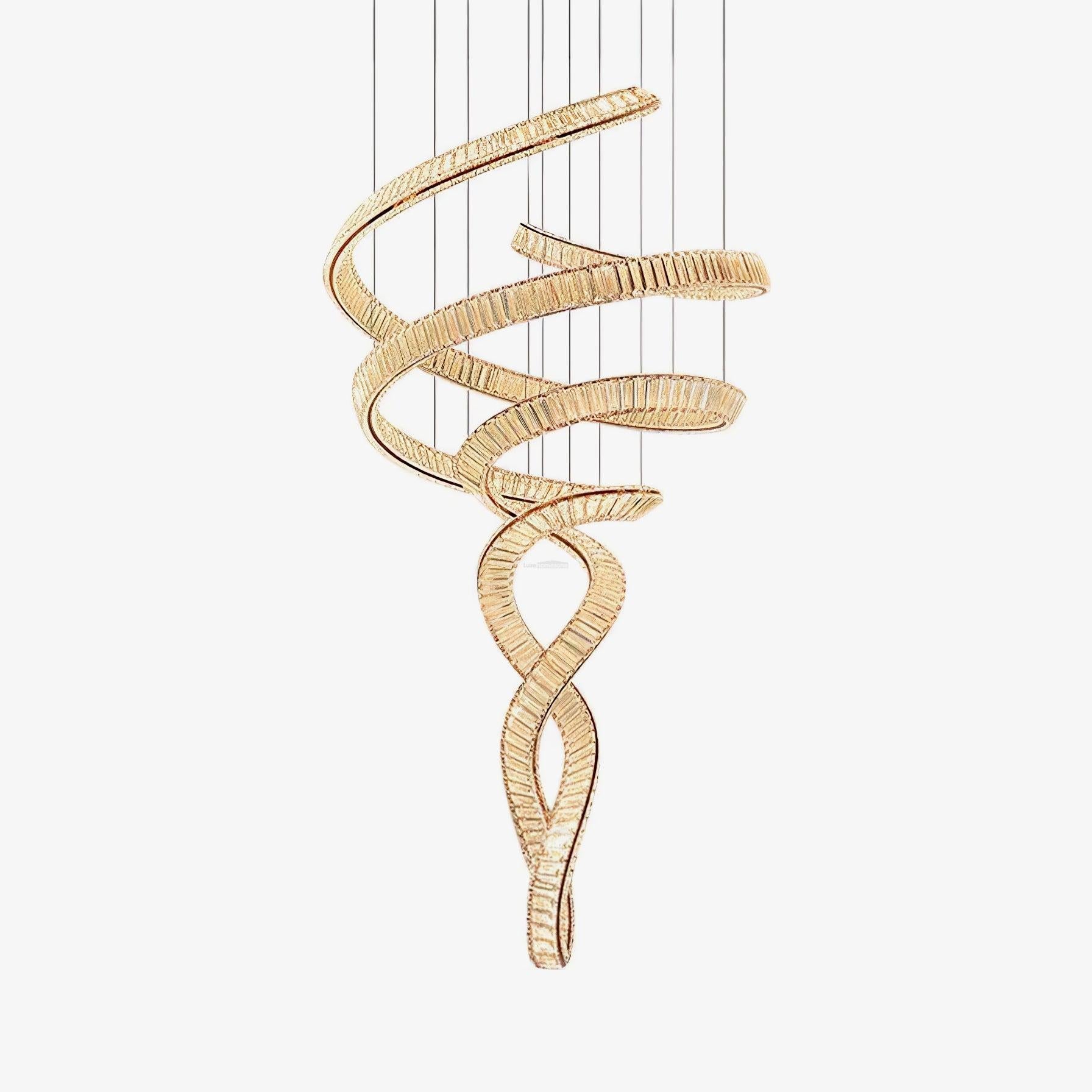Long Spiral Crystal Chandelier ∅ 31.5″ - Crystals, Straps-1-Luxehomezone