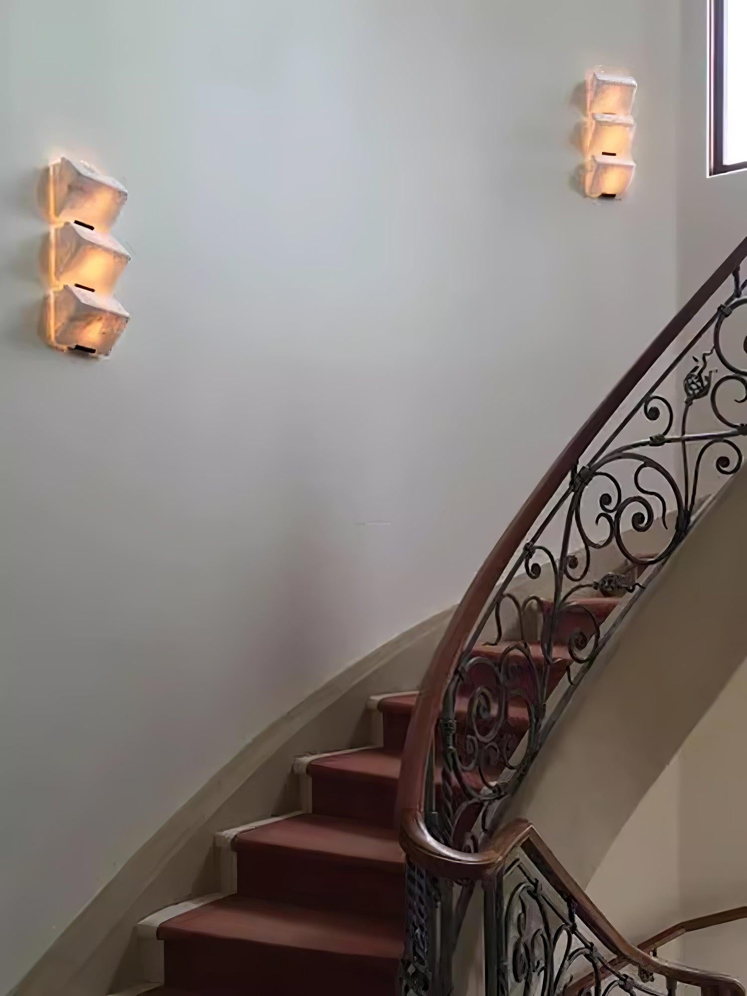 Alabaster Staircase Wall Sconce - Alabaster, Alabaster Wall Lamp-1-Luxehomezone